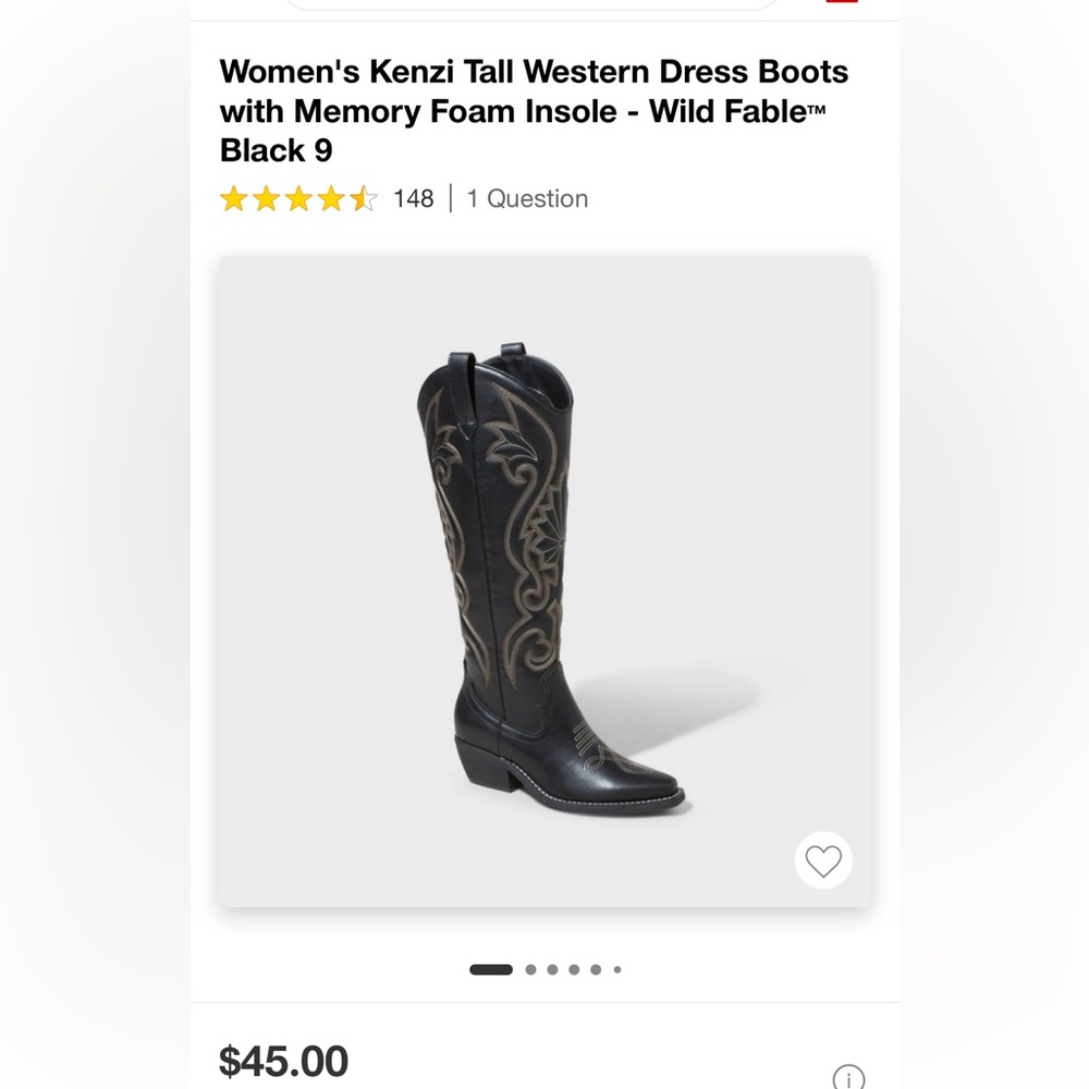 Women’s tall western dress boots black size 9.